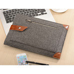 Single Front Pocket MacBook Sleeve // Vertical Zipper (15" Pro)