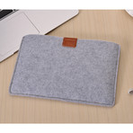 Light Grey Felt iPad Sleeve // Double Vertical Zipper (iPad Mini)