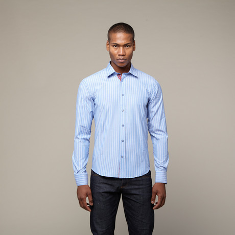 Shadow Stripe Shirt // Blue (XS)