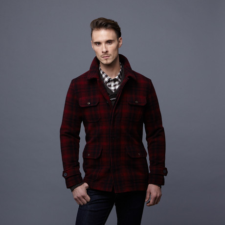 Four Pocket Canvas Coat // Red Check (S)