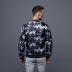 Lowe Print Zip Bomber Jacket // Ashes (XL)