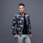 Lowe Print Zip Bomber Jacket // Ashes (XL)