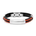 Rubber Bracelet with Steel Accent (Black)