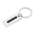 Stainless Steel Key Ring With Black IP Accent