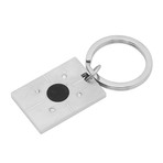 Stainless Steel Key Ring Chain Loop Pocket With Simulated Diamonds