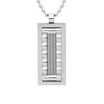 Stainless Steel Pendant with Cable Wire Accent