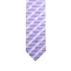 Versace // Italian Silk Printed Stripe Neck Tie // Purple