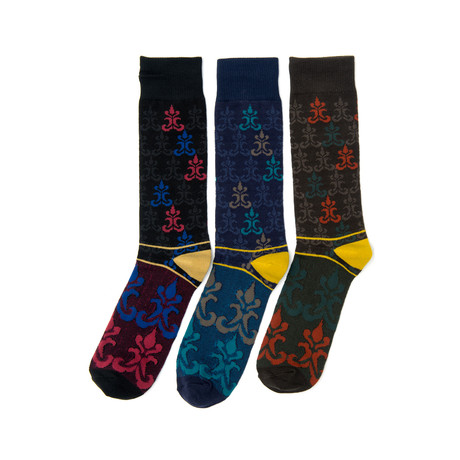 Fleur-de-Lis Sock Bundle // Set of 3