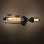 2-Armed Wire Cage Wall Sconce