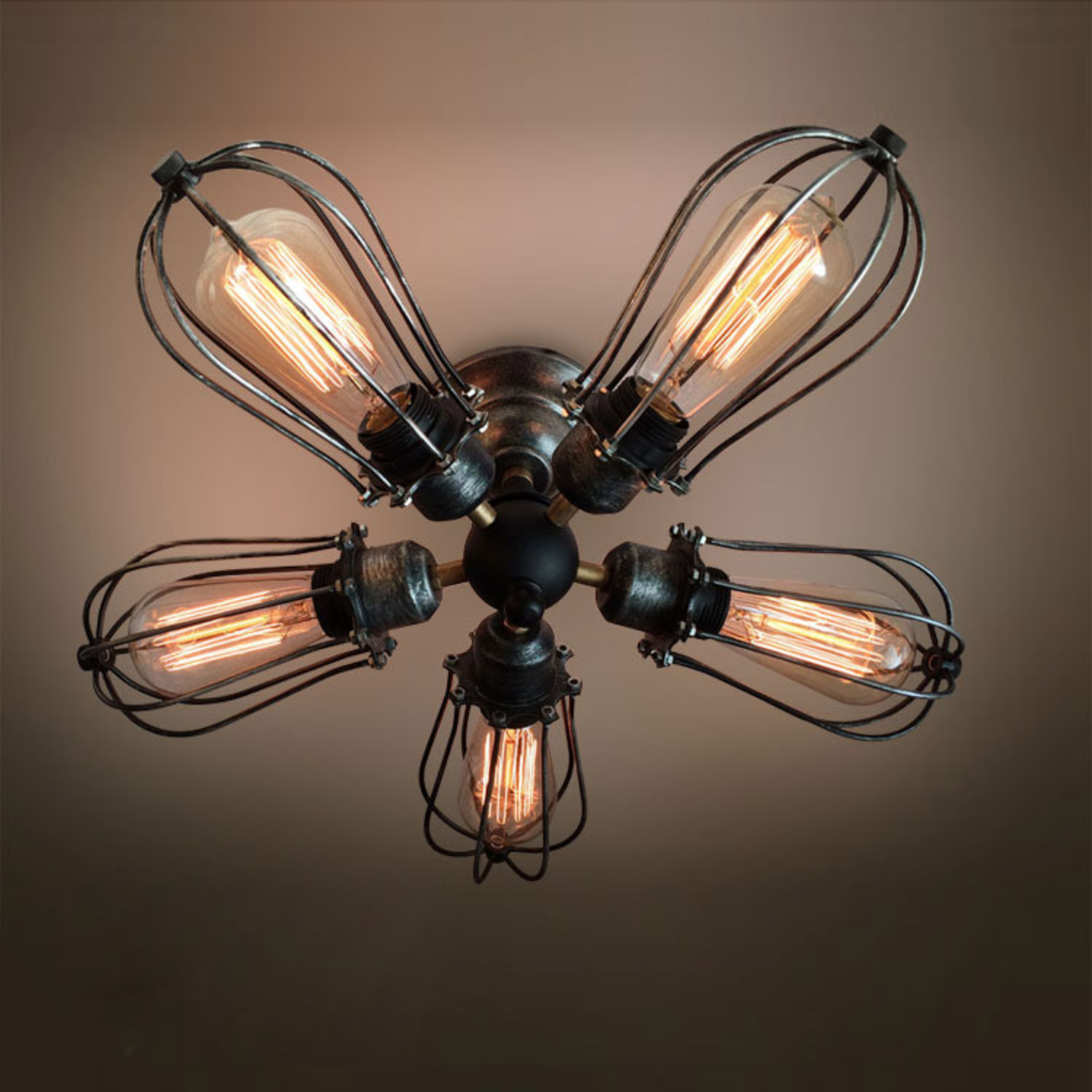 5 Armed Squirrel Cage Ceiling Light Westmenlights Touch