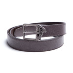 Versace Collection Cutout Leather Belt // Brown (32)