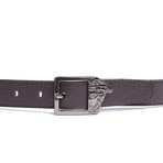 Versace Collection Cutout Leather Belt // Brown (32)