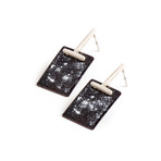 Pond Earrings //  Silver and Black Enamel