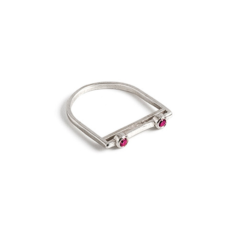 Duo Ring // Silver and Garnet (US size 6)