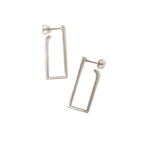 Rectangle Earrings (Silver)