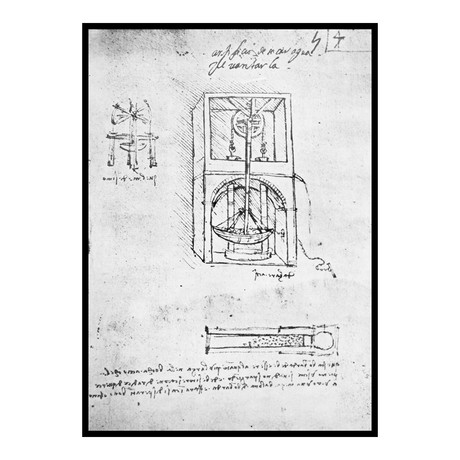 Fol. 54r From Paris Manuscript B // 1488-1490 (16.25"L x 11.5"W x 2"H)