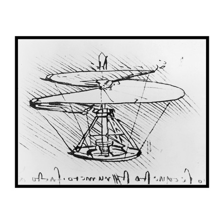 Design For a Flying Machine // circa 1488 (12.25"L x15.75"W x  2"H)