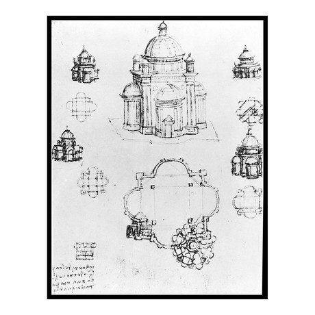 Studies for a Building of a Centralized Plan // circa 1492 (15.75"L x 12.25"W x 2"H)