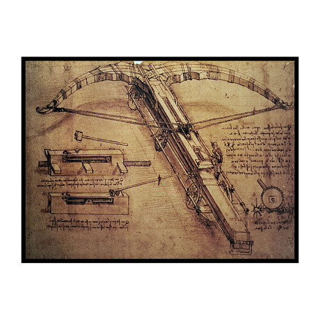 Design for a Giant Crossbow // circa 1485 (12"L x 16.25"W x 2"H)