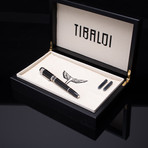 Tibaldi Divina Black + Platinum Fountain Pen