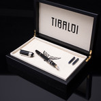 Tibaldi Divina Black + Platinum Fountain Pen