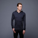 Milled Yarn Henley // Navy (S)
