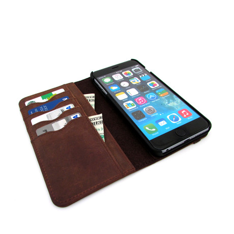 Leather Sport Wallett Case // iPhone 6 Plus (Brown)