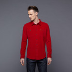 The Garrett Corduroy Button Up // Red Chili (L)