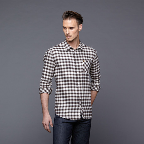 The Fen Check Button Up // Dark Earth (S)