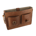 Woodbridge Vintage Leather Laptop Satchel // Butterscotch