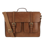 Woodbridge Vintage Leather Laptop Satchel // Butterscotch