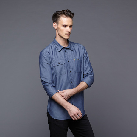 The Archibal Chambray Button Up // Navy (S)