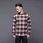The Ainswort Plaid Flannel Button Up // Rich Clay (2XL)