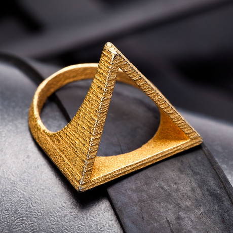 Triangle Ring // Gold Steel (Size 4)