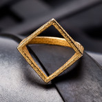 Square Ring // Gold Steel (Size 4)