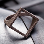 Square Ring // Black Steel (Size 4)