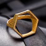 Hexagon Ring // Gold Steel (Size 4)