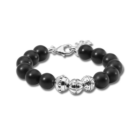 Bead Bracelet // Sterling Silver + Black