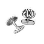 Sterling Silver + Gunmetal Waves Cufflinks
