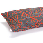 Vein Pillow Cover // Grey Orange (24''L x 12''H)