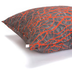 Vein Pillow Cover // Grey Orange (24''L x 12''H)