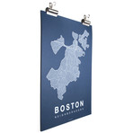 Boston (White on Navy)