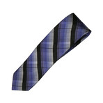 Multi-Plaid Silk Tie // Black + Purple