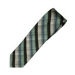 Multi-Plaid Silk Tie // Black + Green