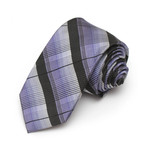 Multi-Plaid Silk Tie // Black + Purple