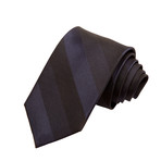 Silk Narrow Width Tie // Navy Tonal Stripe