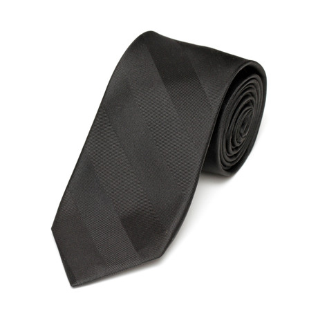 Black Stripe Silk Tie // Black