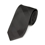 Black Stripe Silk Tie // Black