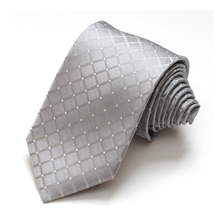 Modern Argyle Silk Tie // Grey