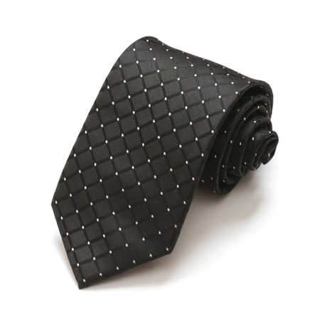 Modern Argyle Silk Tie // Black